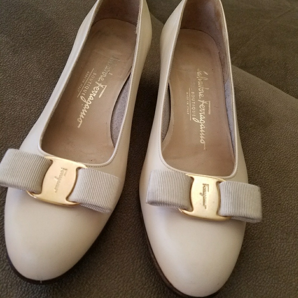 Ferragamos heeled flats